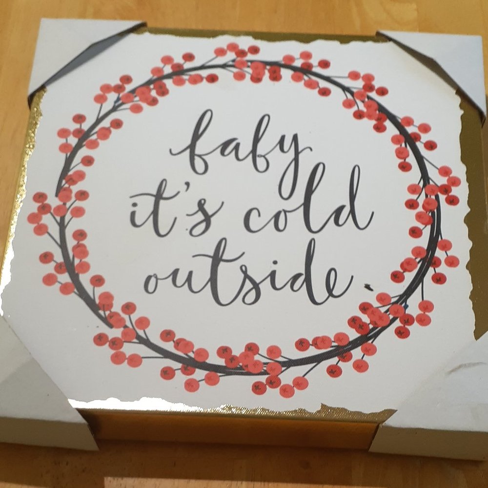 BP Home 12 x 12 Baby It's Cold Outside Wall Hanging New